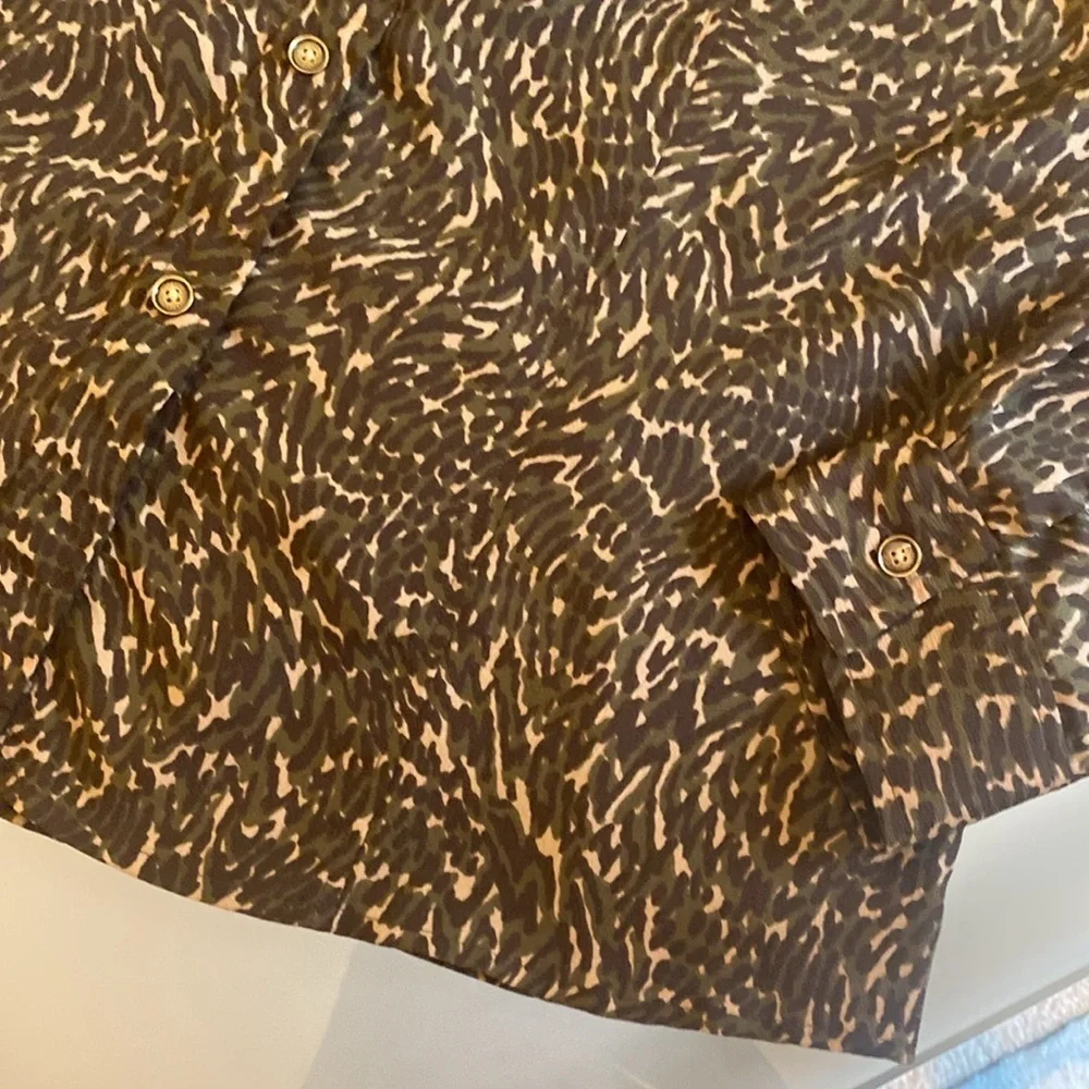 Michael Kors Animal Print Blouse Size 8